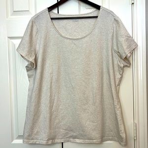Coldwater Creek Beige with Gold Tones Tee shirt blouse Size 3X